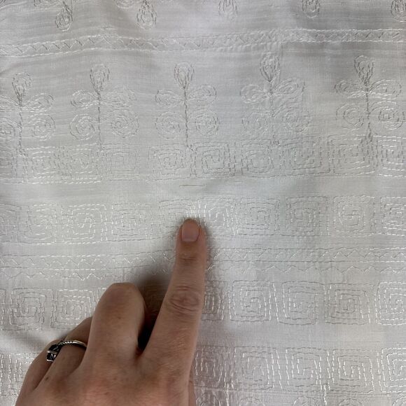 VTG Chico's Embroidered Silk Jacket Size 1 (Large) White Art To Wear (1062) - Picture 14 of 14